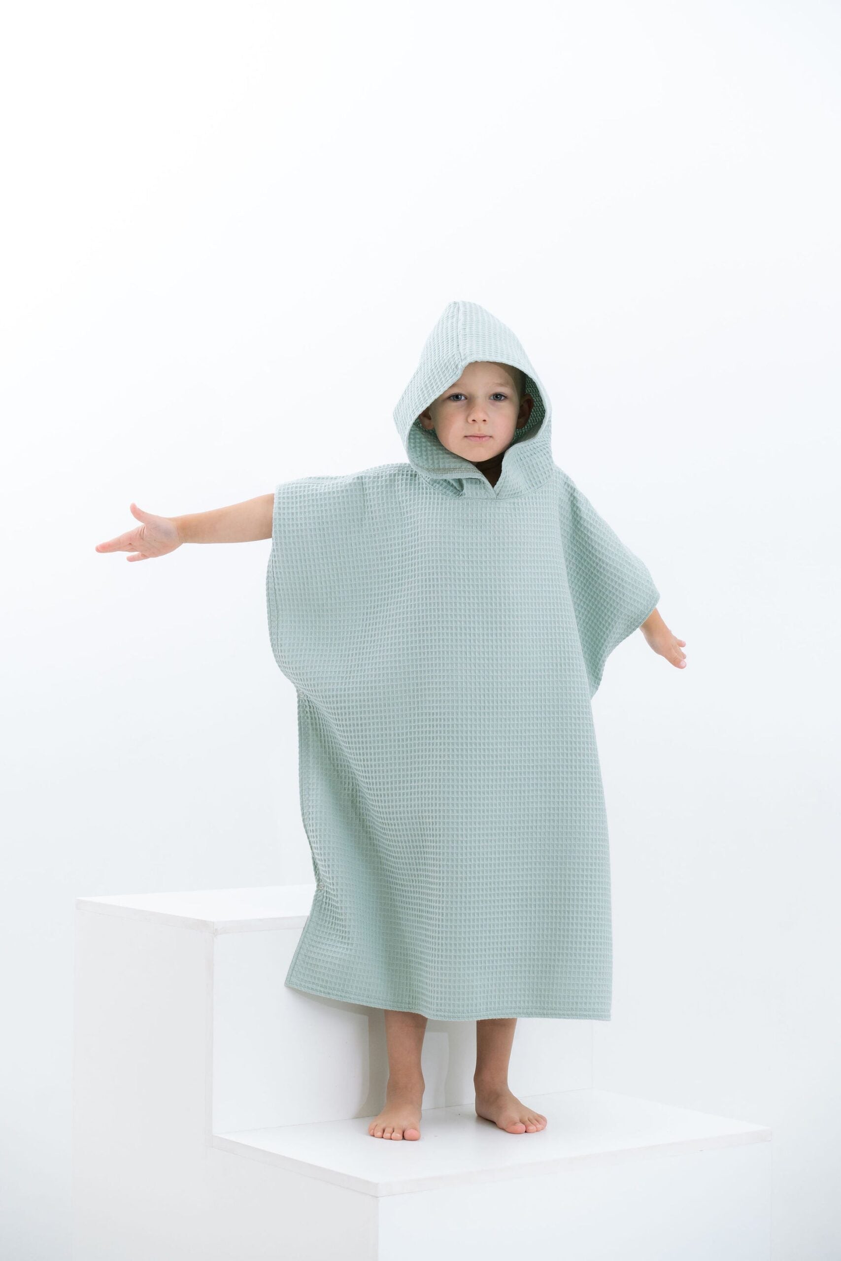 Kids' Cotton Waffle Bath Towel Poncho – Safe & Versatile Comfort by Nuss at www.brixbailey.com