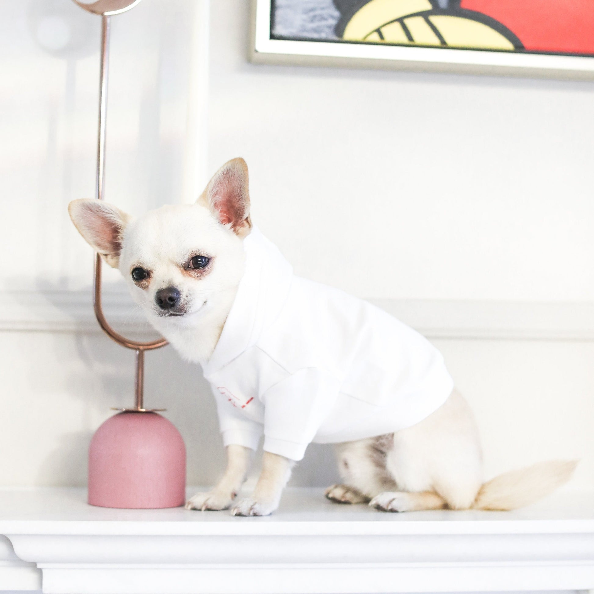 Stick Figure Hoodie in White and Mint Green