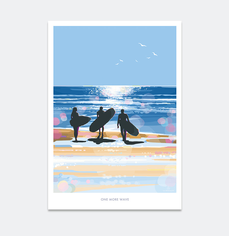 One More Wave Vintage Seaside Poster Print