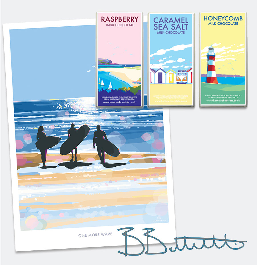 One More Wave Vintage Seaside Poster Print