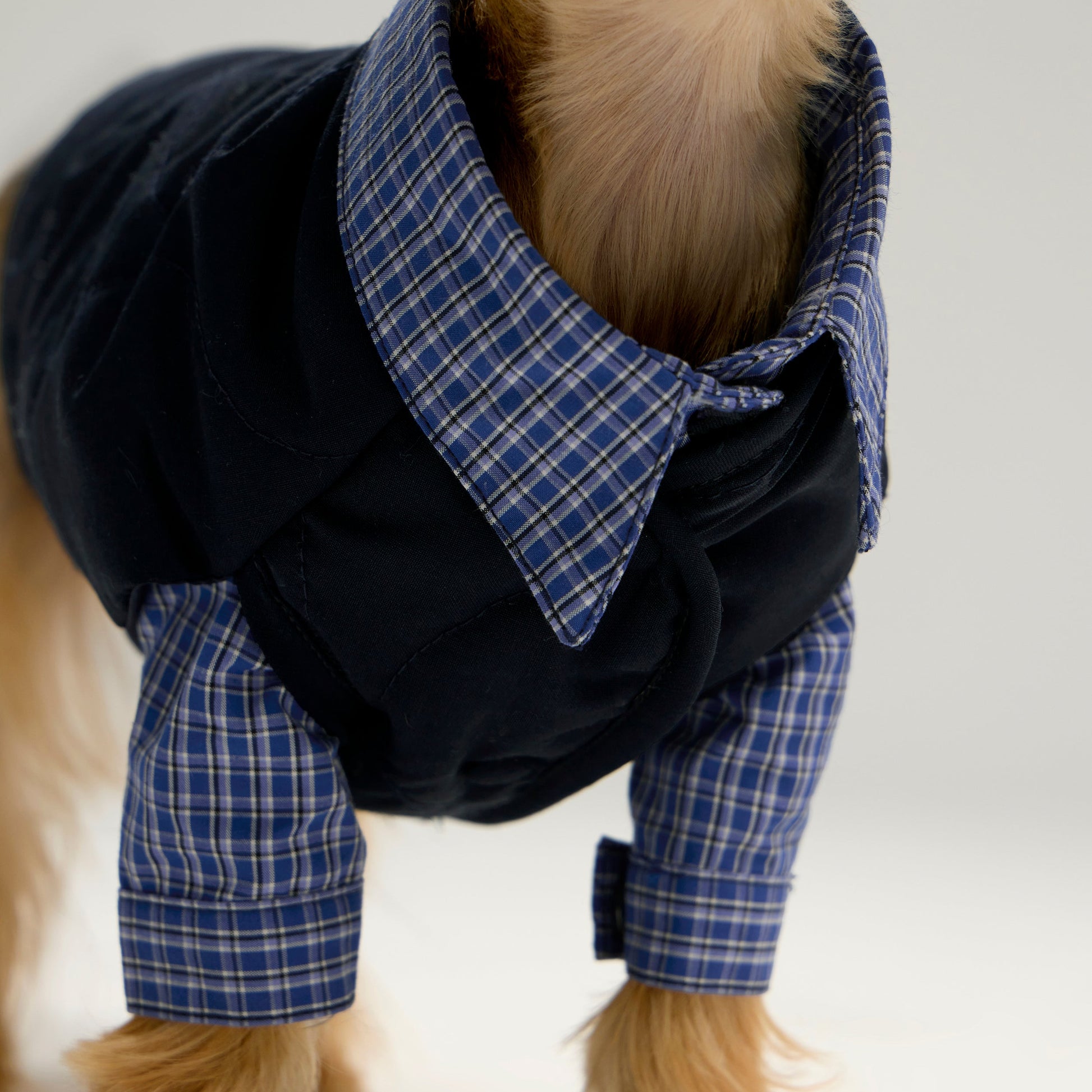 Sleeveless Bottom Up Puffer Jacket in Navy