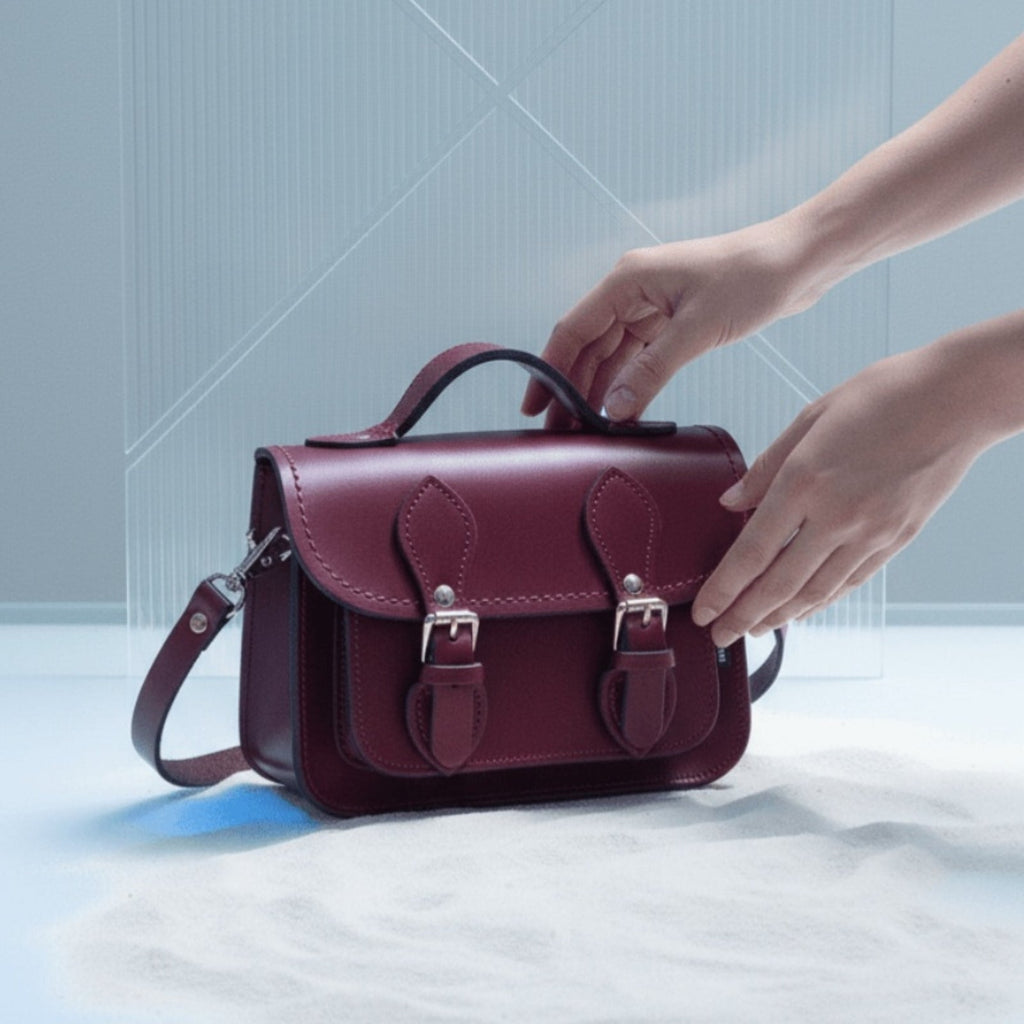 Handmade Leather Micro Satchel in Oxblood