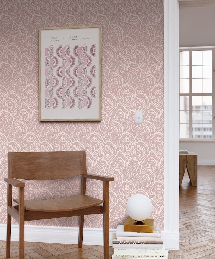Oysters in Venus Pink Wallpaper