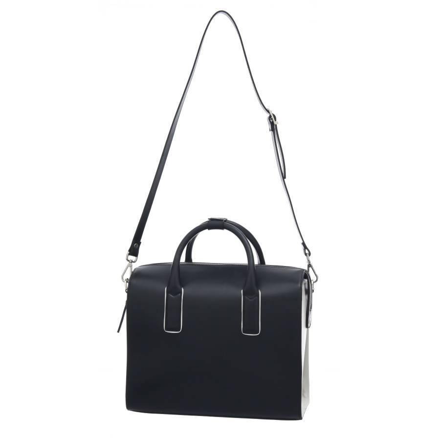 Black Leather Structured Top Handle Bag - Brix and Bailey® - Contemporary Bag, Watch and Accessory Brand
