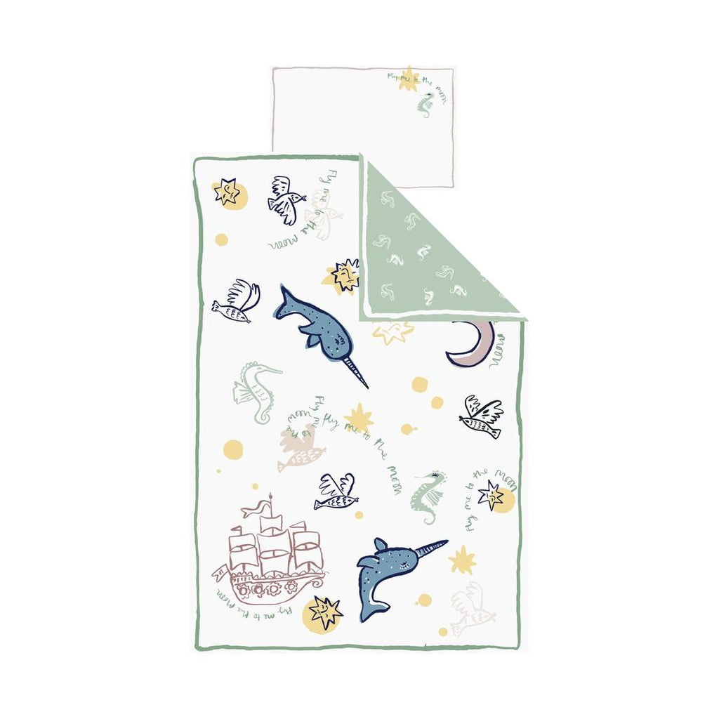 Fly Me to the Moon Reversible Duvet Set