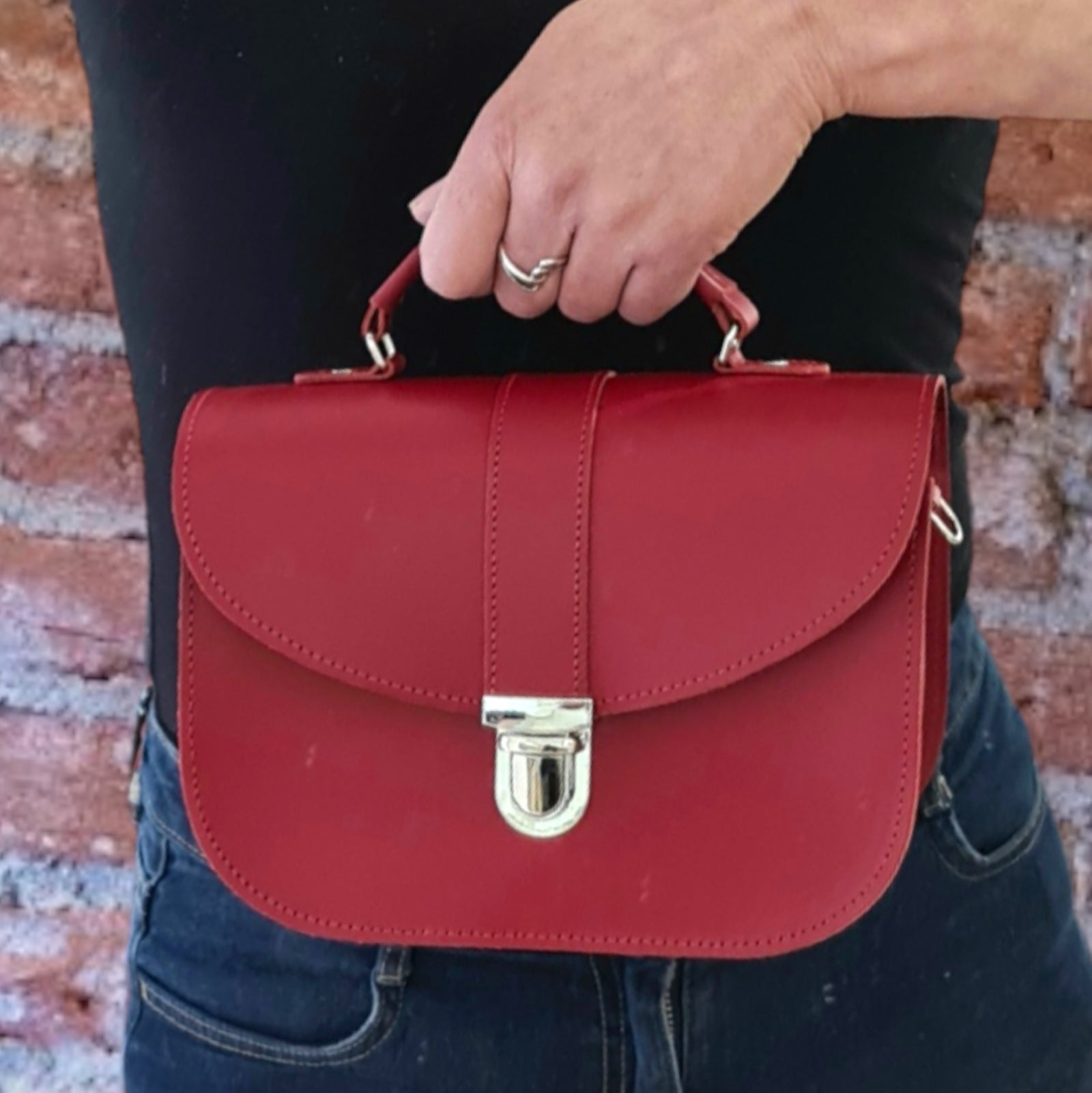 Handmade Red Leather Bag