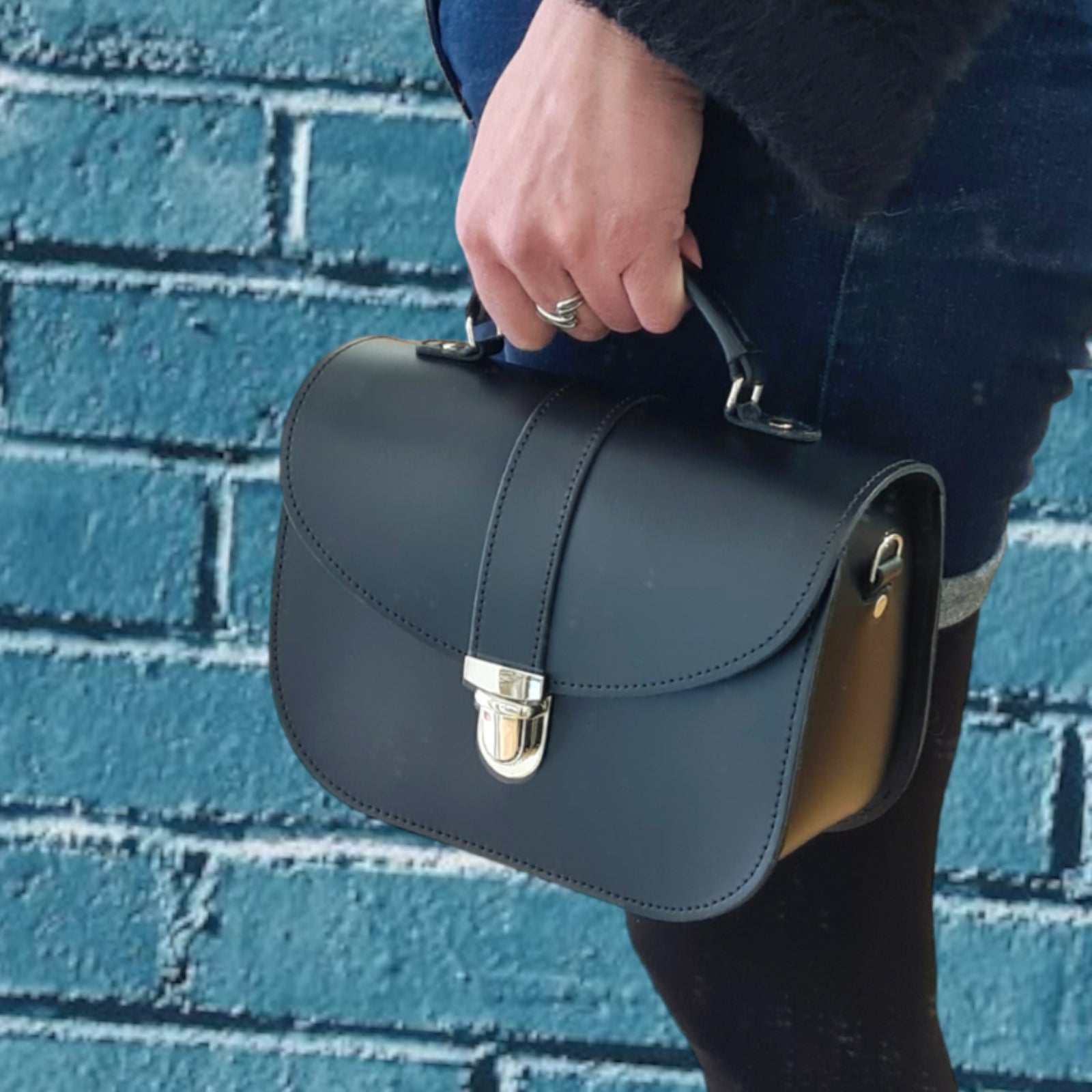 Handmade Leather Bag in Black
