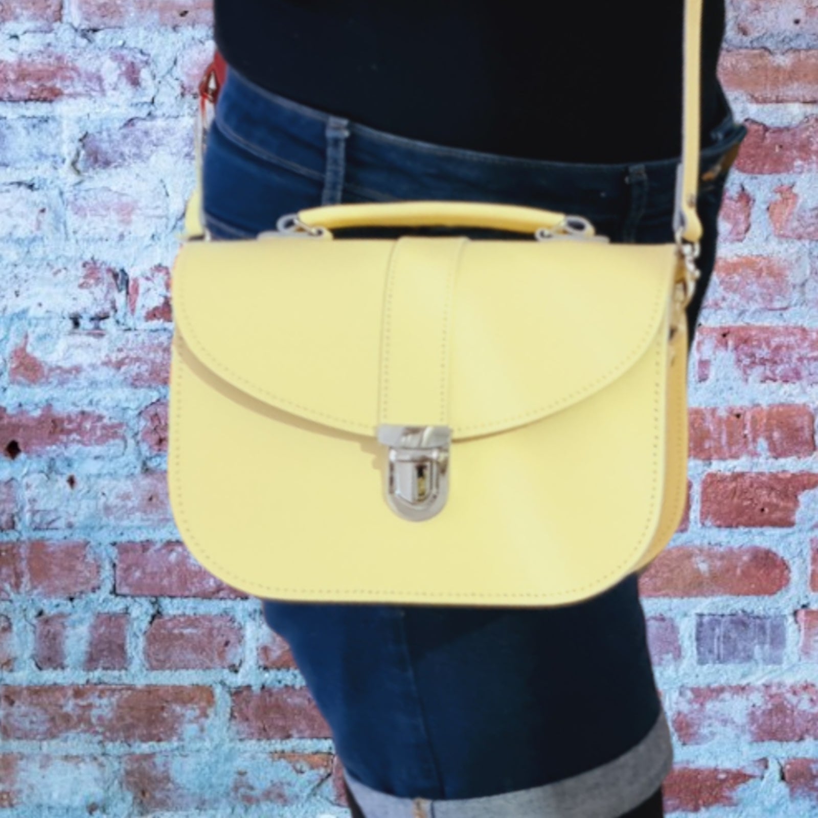 Handmade Leather Bag in Primrose Yellow