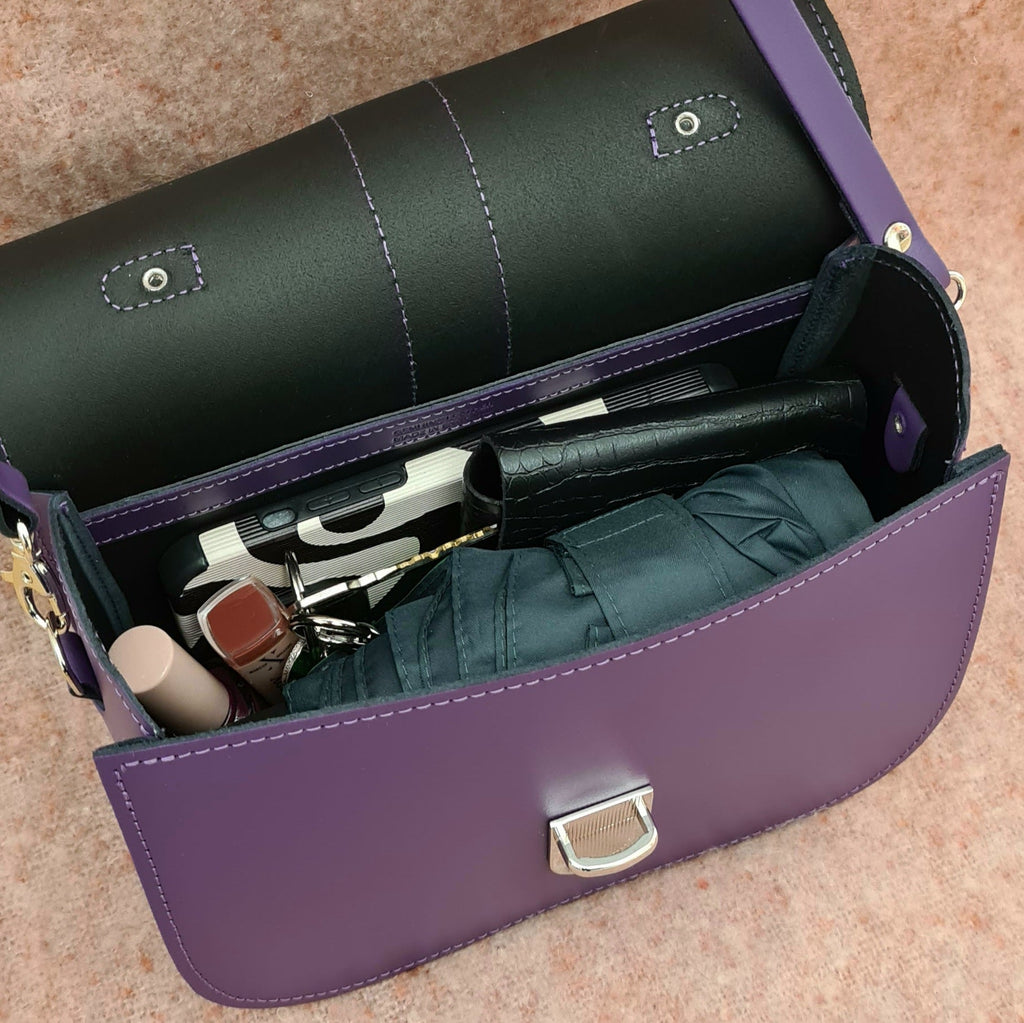 Handmade Purple Leather Handbag