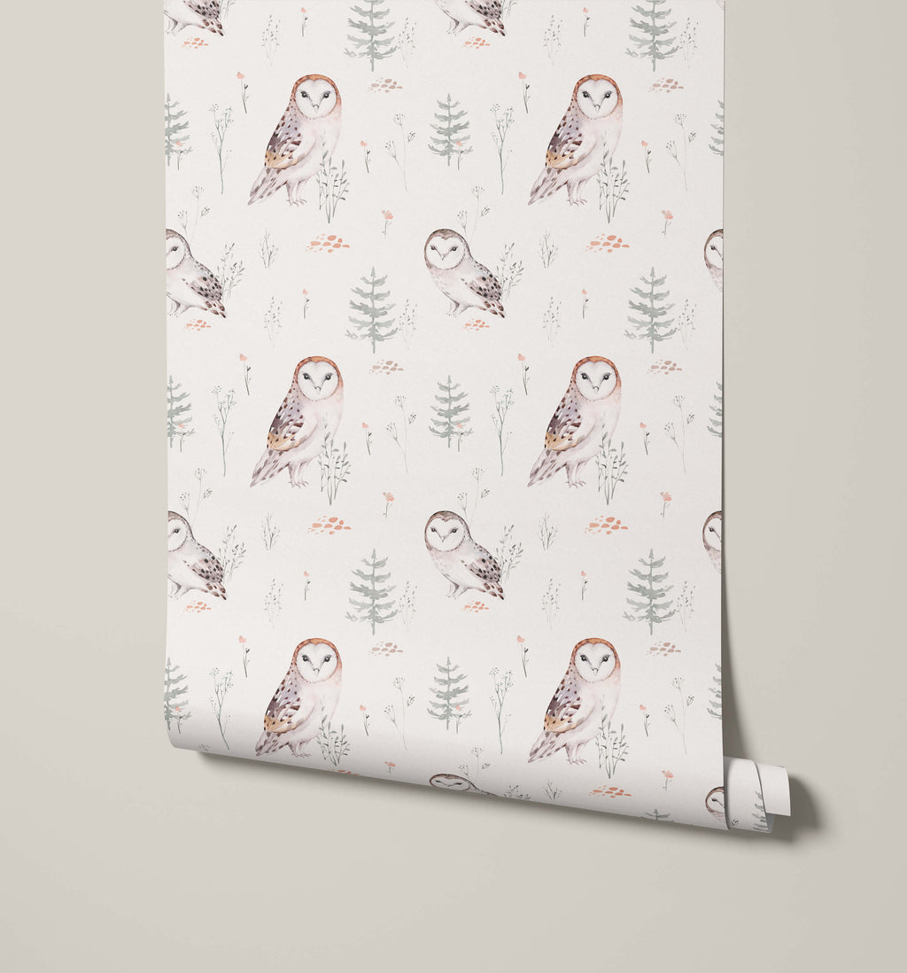 Barn Owl Watercolour Wallpaper