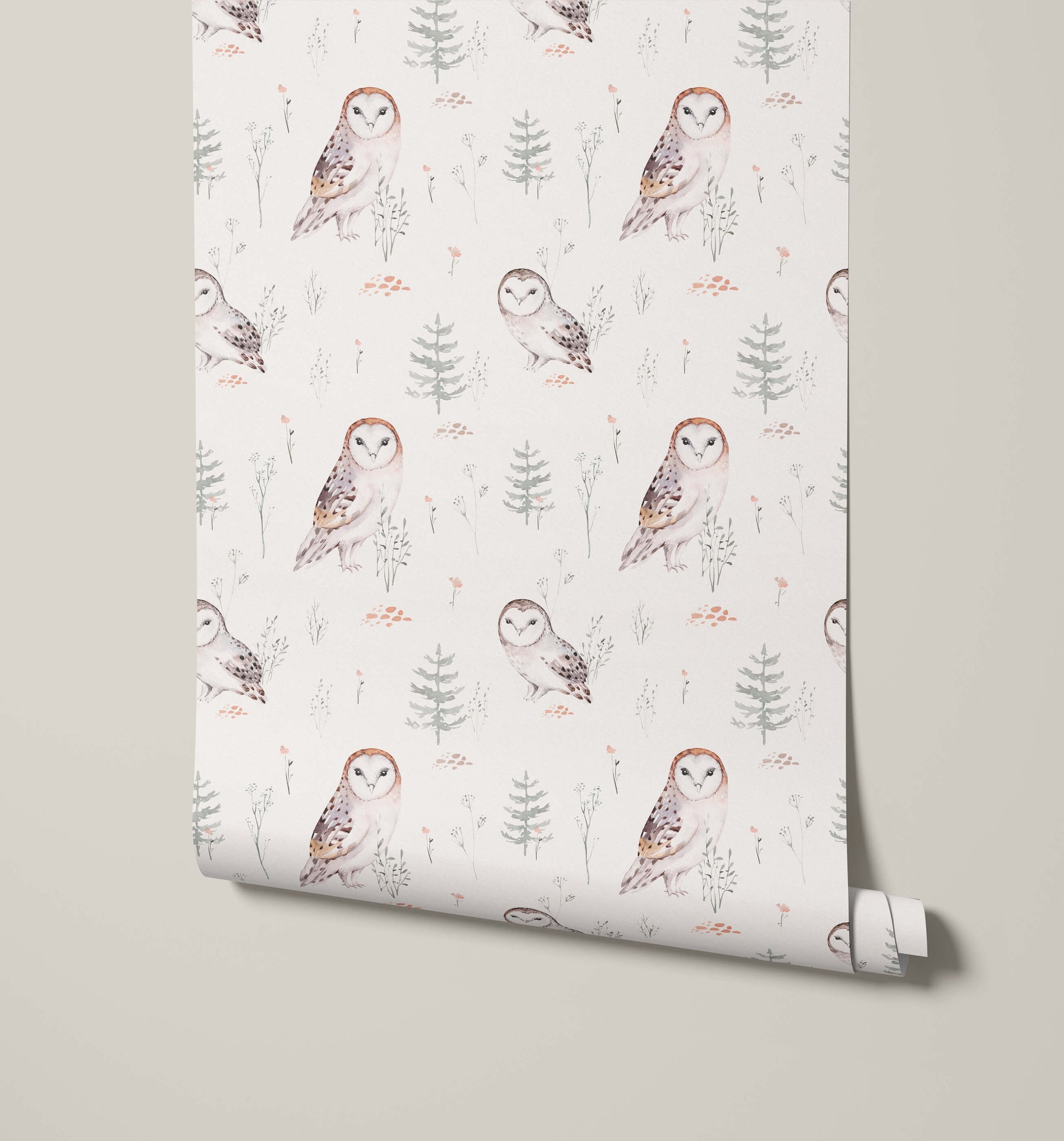Barn Owl Watercolour Wallpaper
