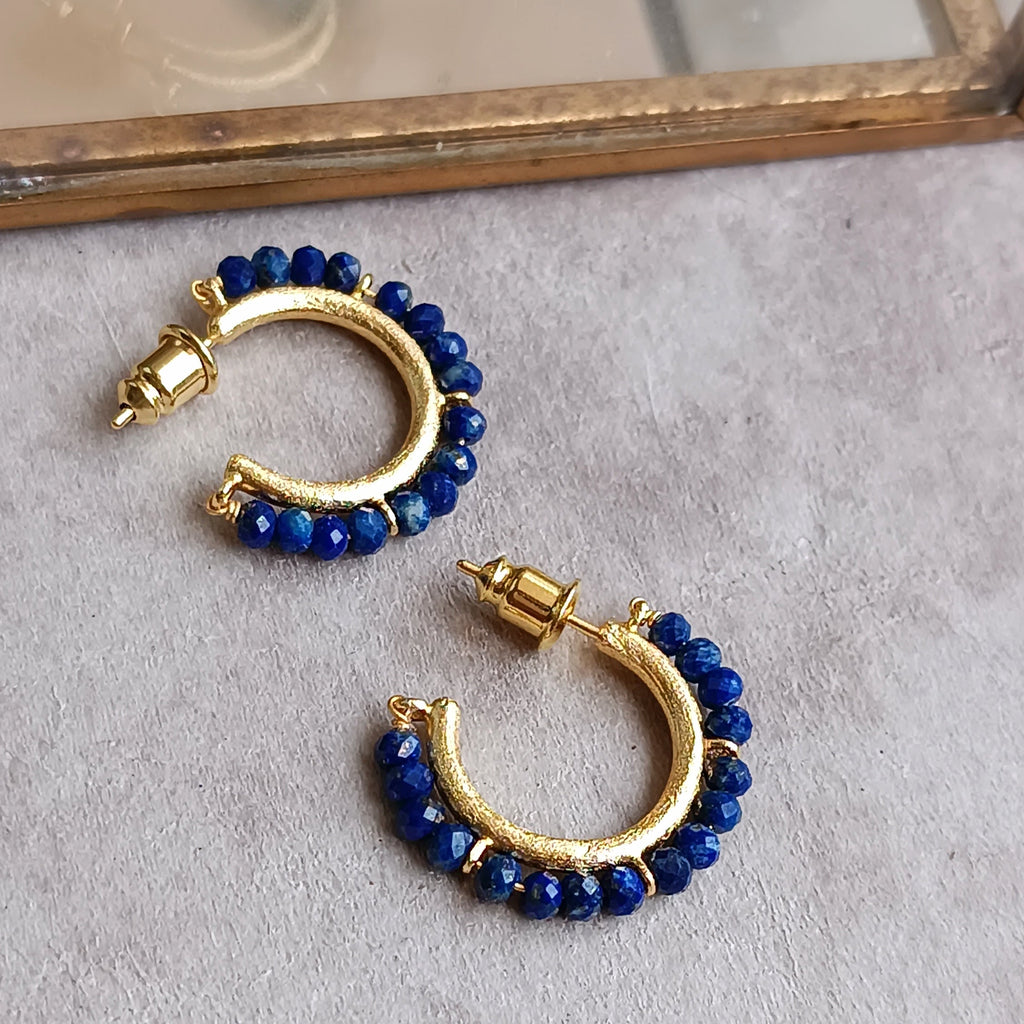 Ophelia Small Gemstone Hoops Lapis