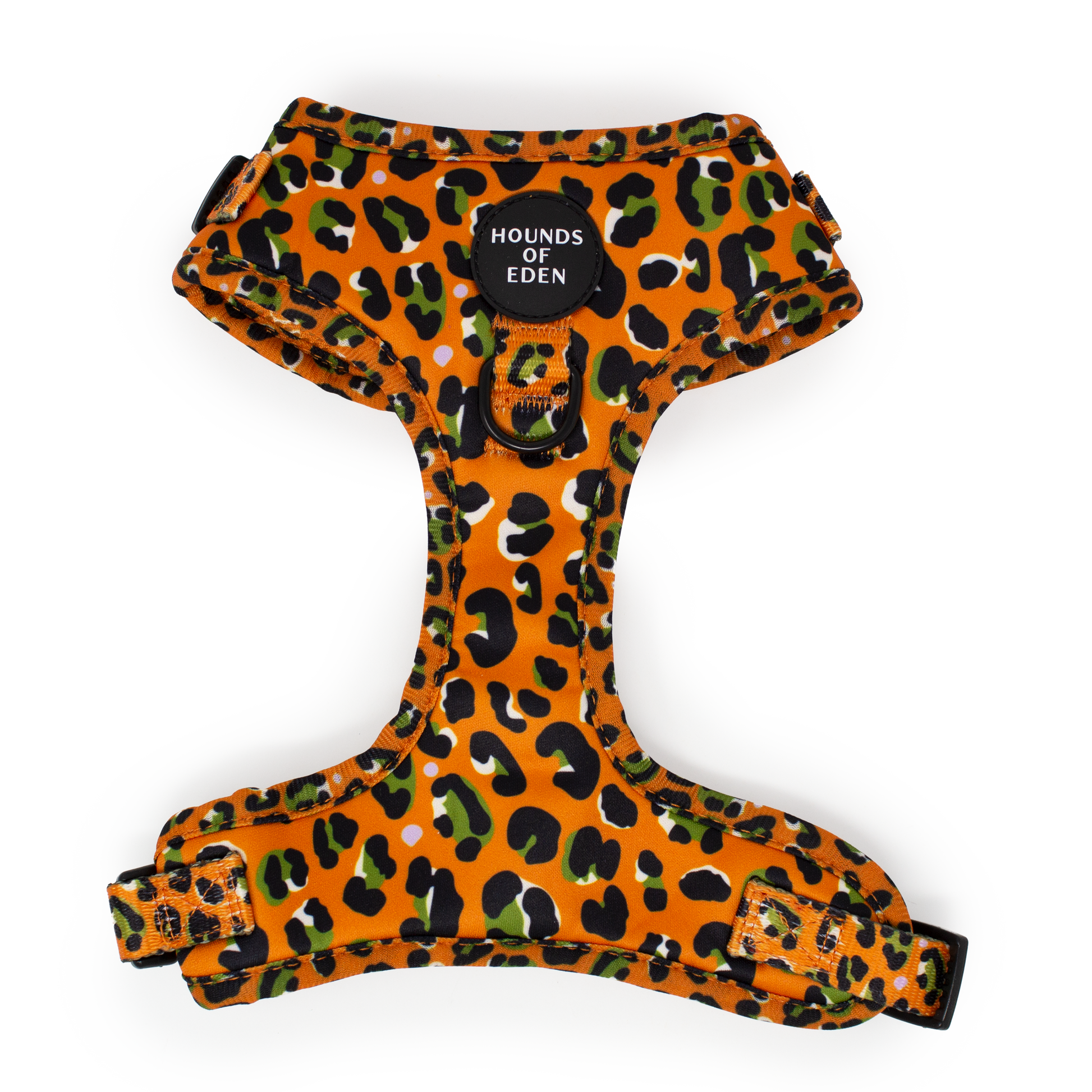 Burnt Orange Leopard Dog Harness with Extended Fit