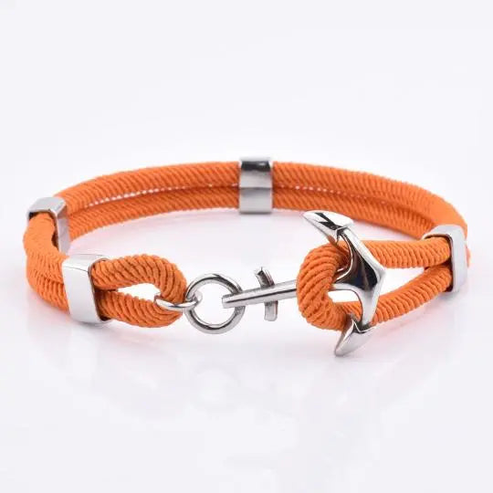 Orange Nylon Anchor Friendship Bracelets