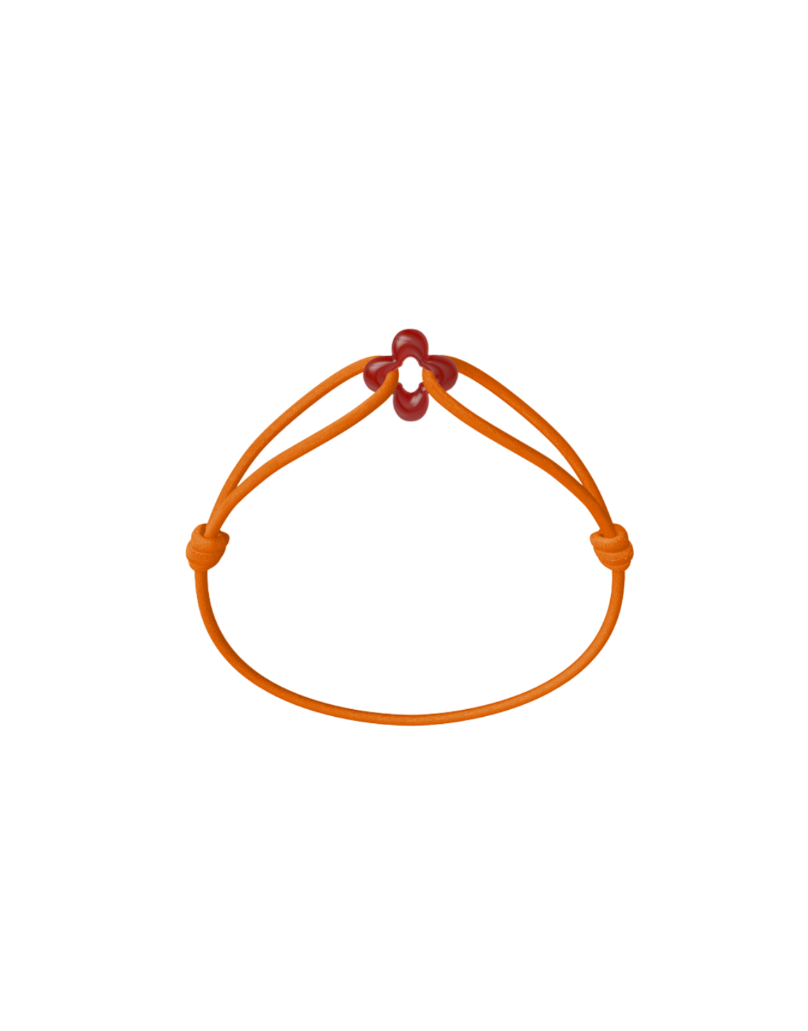 Mini Red Clover Cord Bracelet with Carnelian