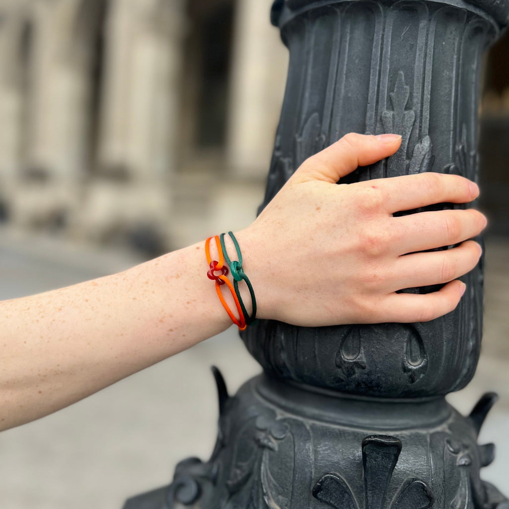 Red Clover Cord Bracelet with Carnelian