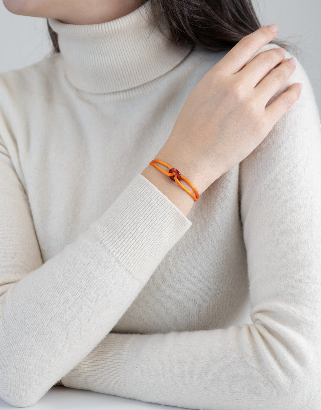 Red Soho Cord Bracelet with Carnelian