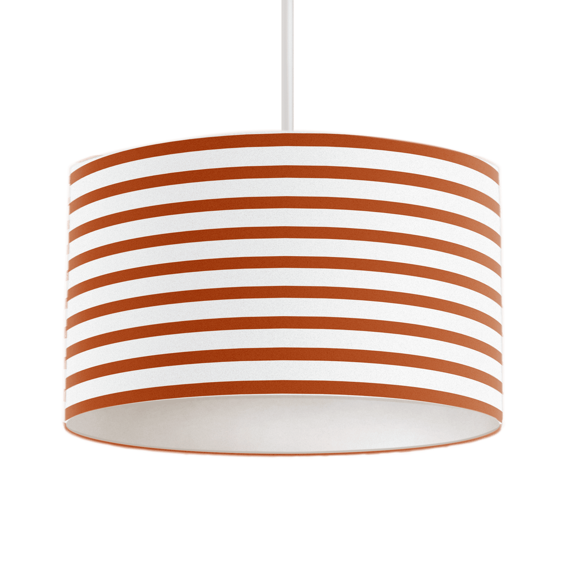 Orange and White Geometric Striped Lampshade
