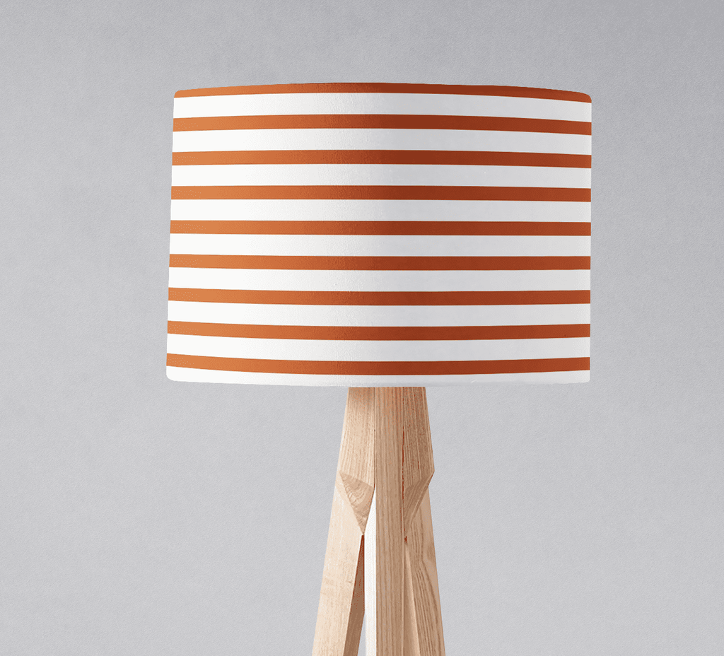 Orange and White Geometric Striped Lampshade
