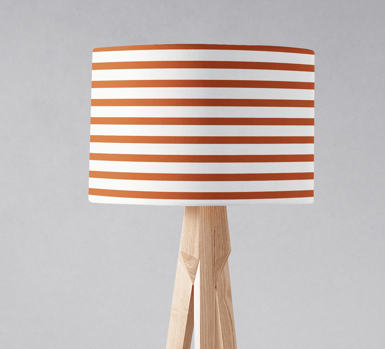 Orange and White Geometric Striped Lampshade
