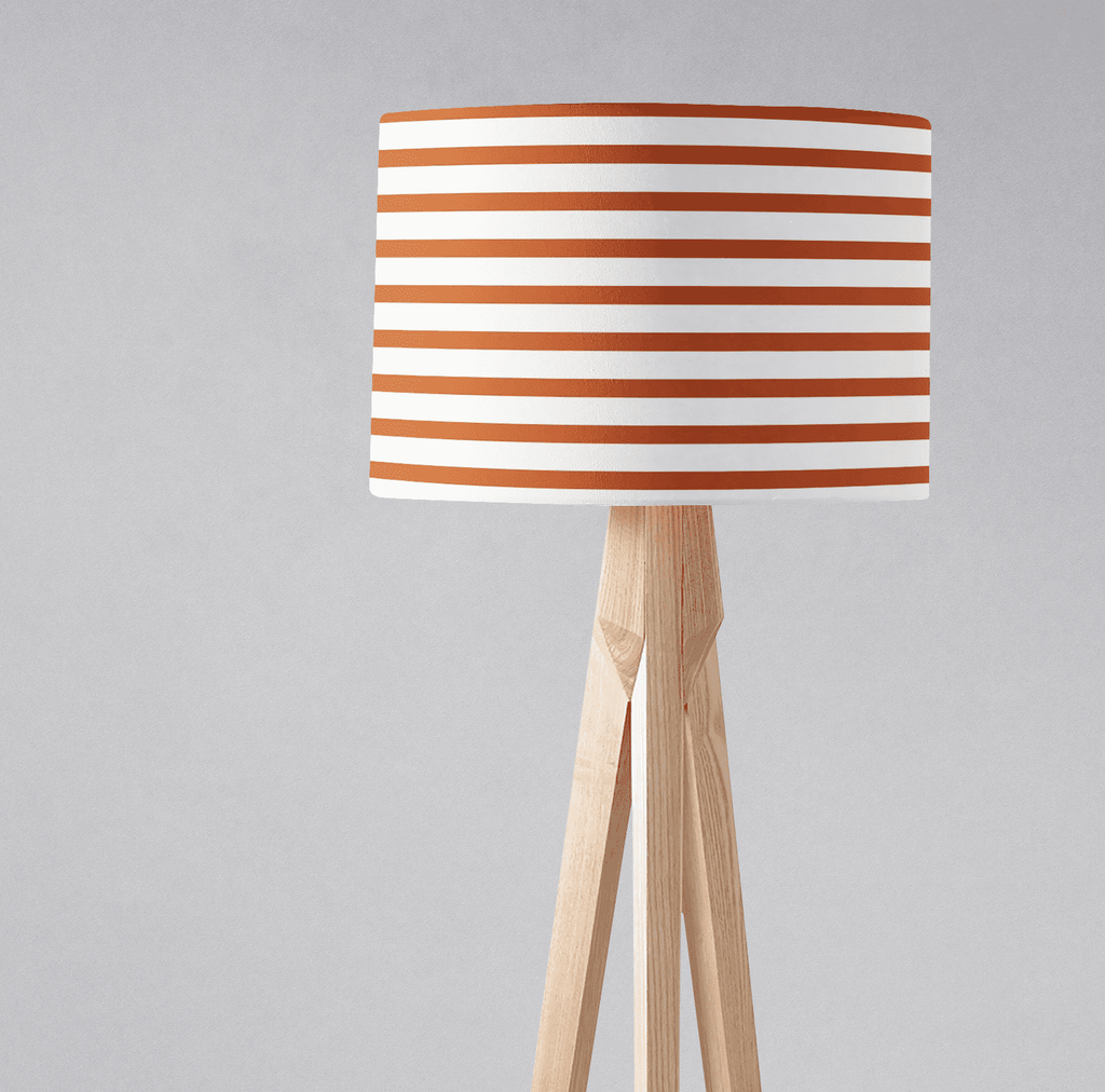 Orange and White Geometric Striped Lampshade