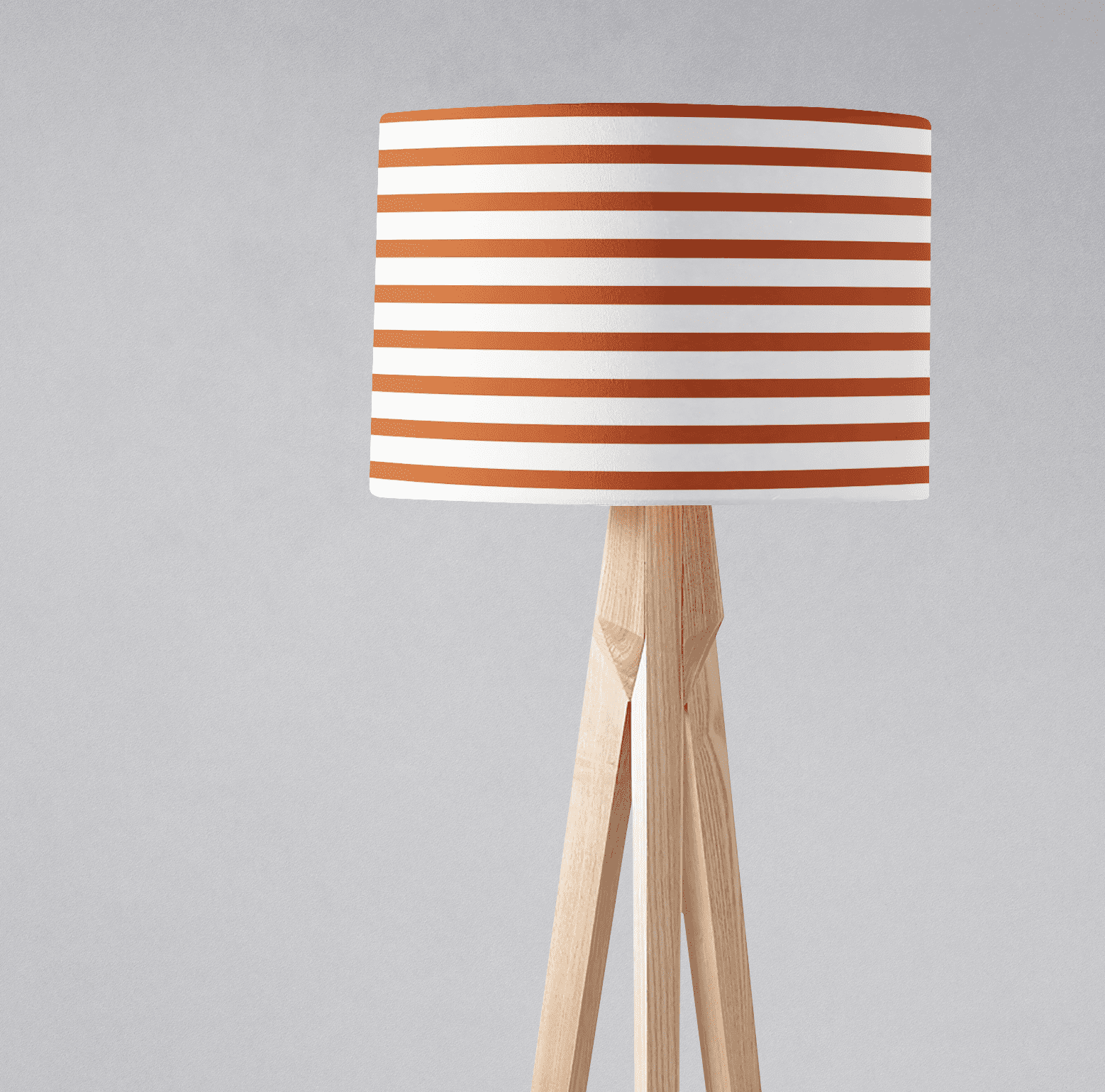 Orange and White Geometric Striped Lampshade