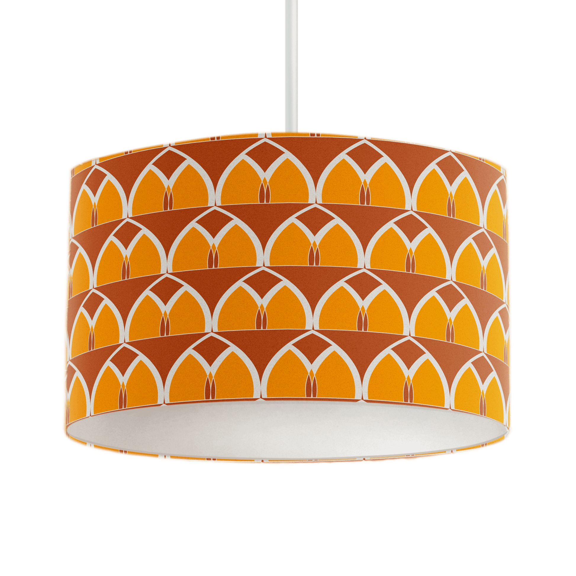 Orange and Yellow Geometric Arches Lampshade for Ceiling or Table Lamp