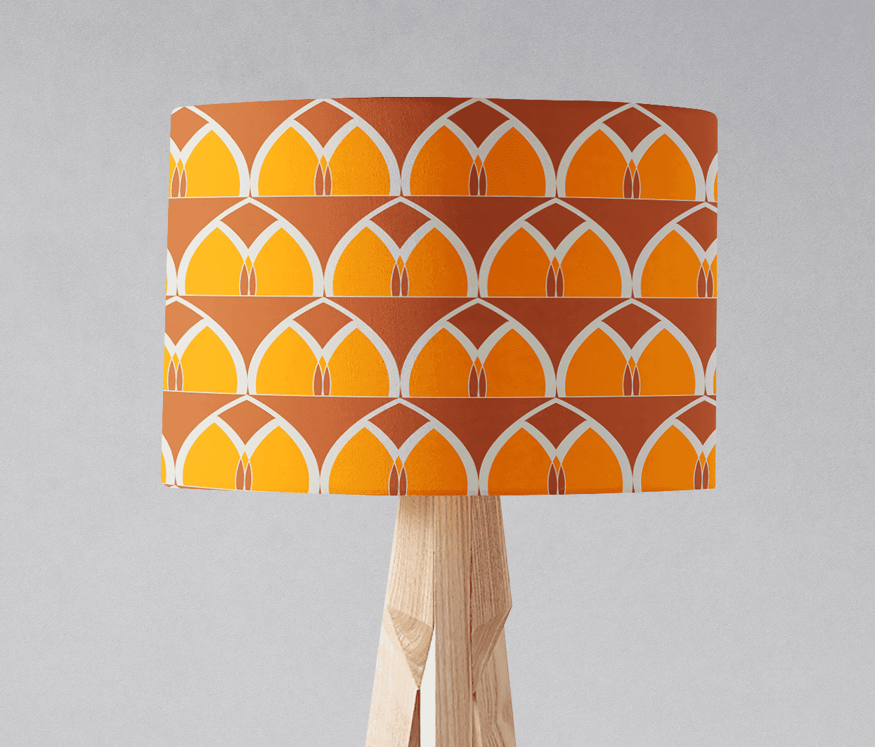 Orange and Yellow Geometric Arches Lampshade for Ceiling or Table Lamp