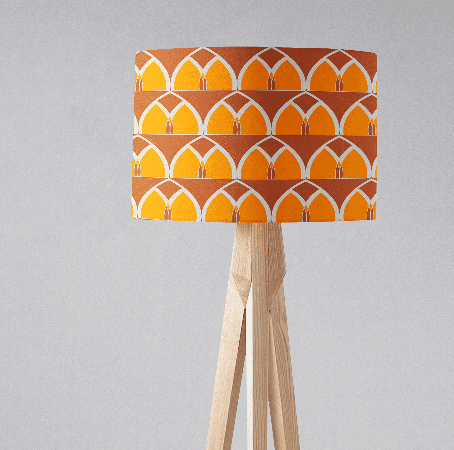 Orange and Yellow Geometric Arches Lampshade for Ceiling or Table Lamp