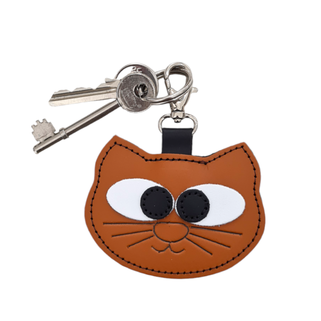 Burnt Orange Cat Bag Charm