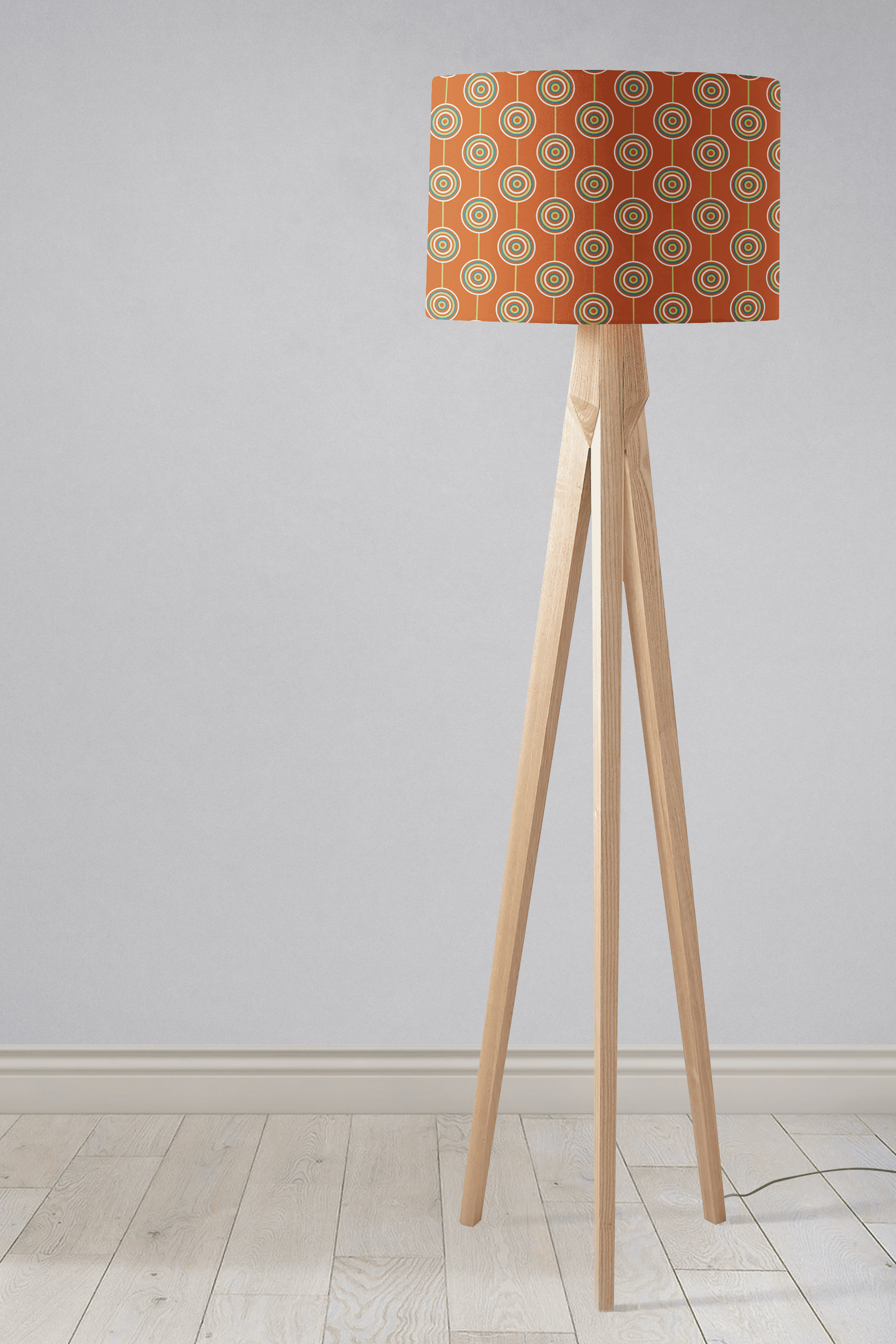 Orange Retro Circles Lampshade for Ceiling or Table Lamp