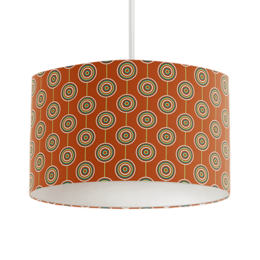 Orange Retro Circles Lampshade for Ceiling or Table Lamp