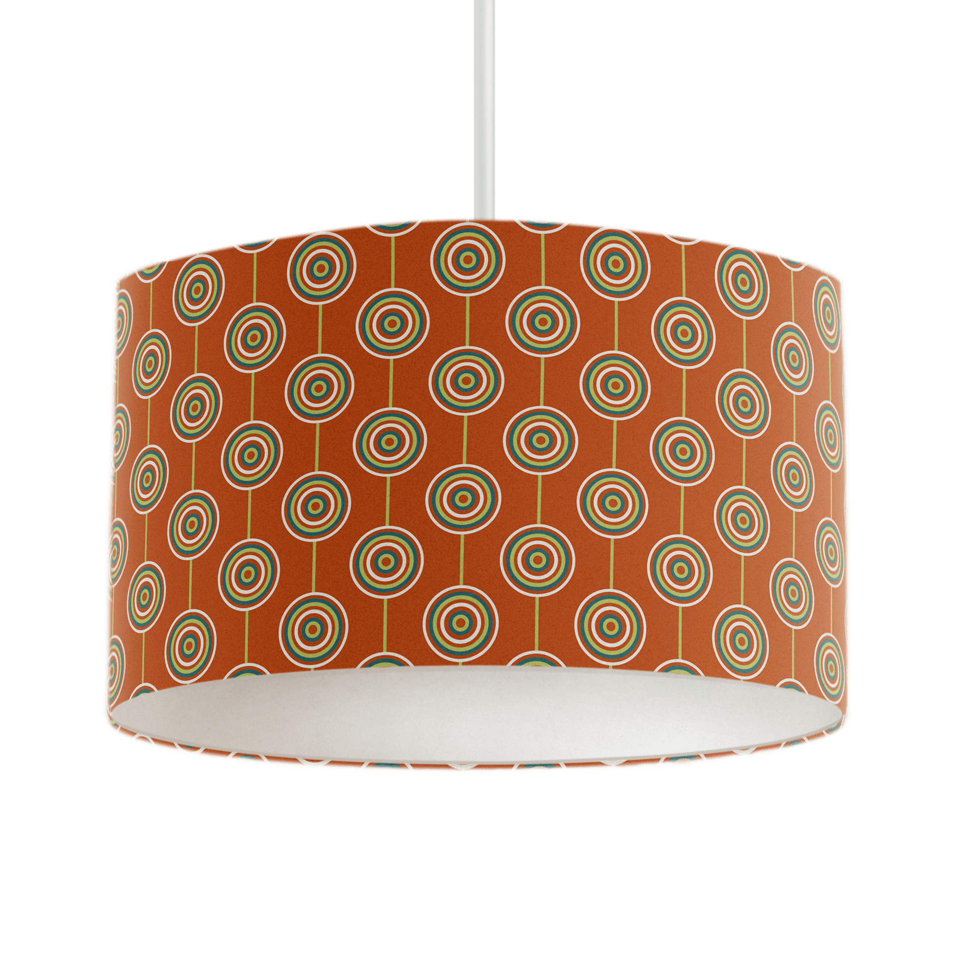 Orange Retro Circles Lampshade for Ceiling or Table Lamp