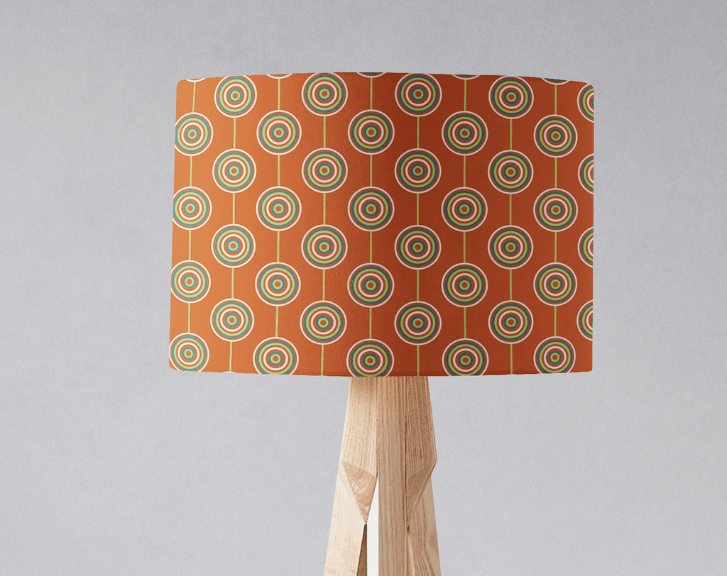 Orange Retro Circles Lampshade for Ceiling or Table Lamp
