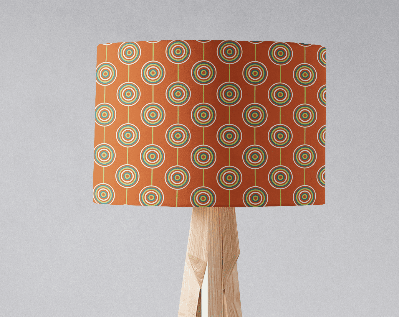 Orange Retro Circles Lampshade for Ceiling or Table Lamp