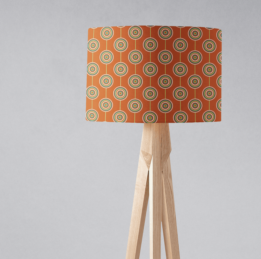 Orange Retro Circles Lampshade for Ceiling or Table Lamp