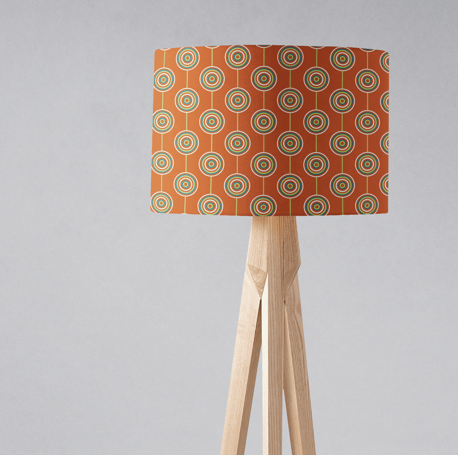 Orange Retro Circles Lampshade for Ceiling or Table Lamp