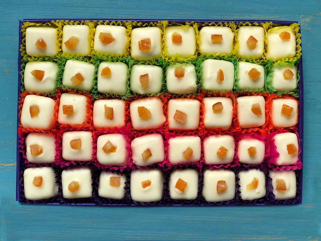 Handmade White Chocolate Oranges and Lemons with Candied Peel