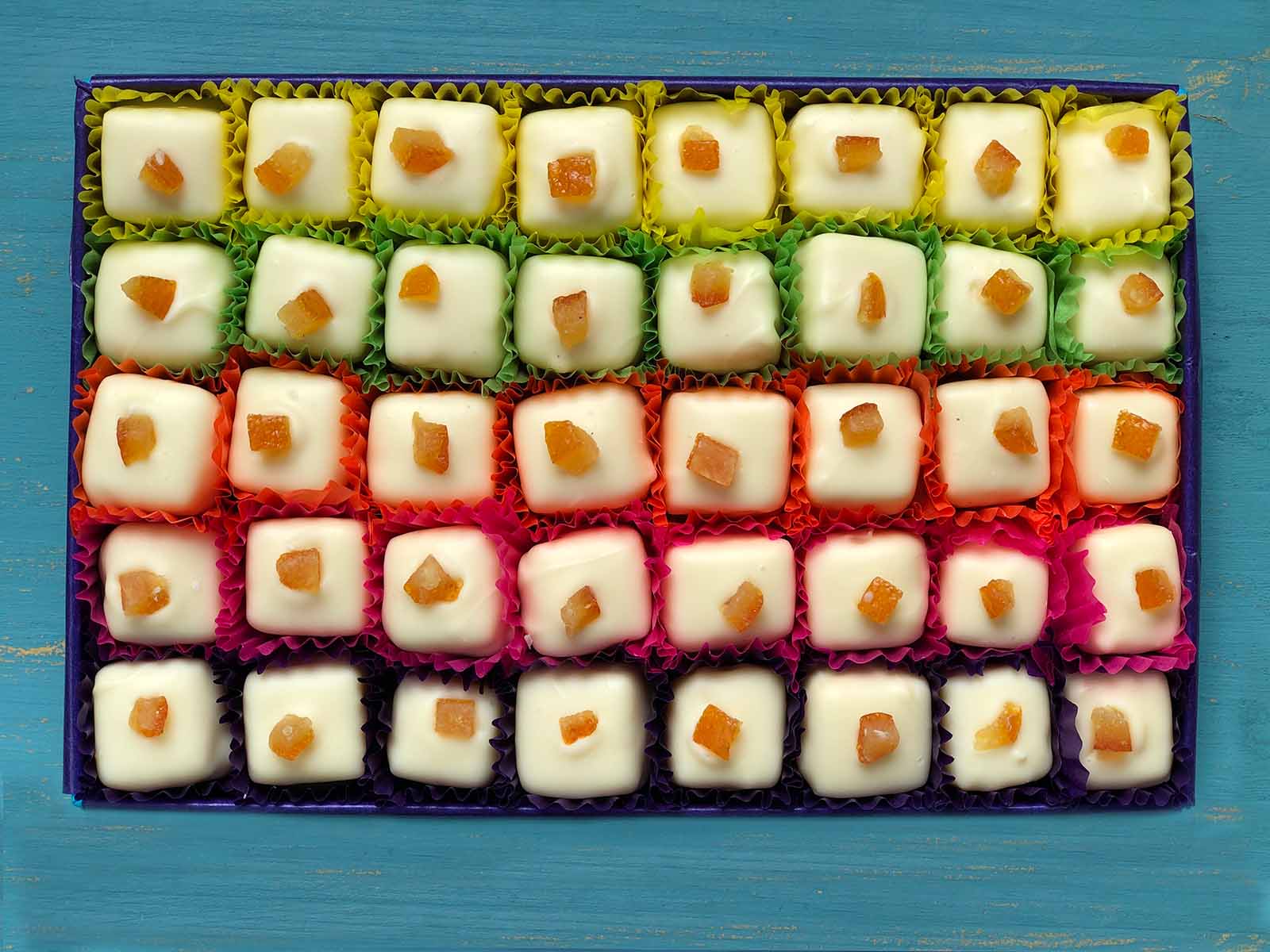 Handmade White Chocolate Oranges and Lemons with Candied Peel