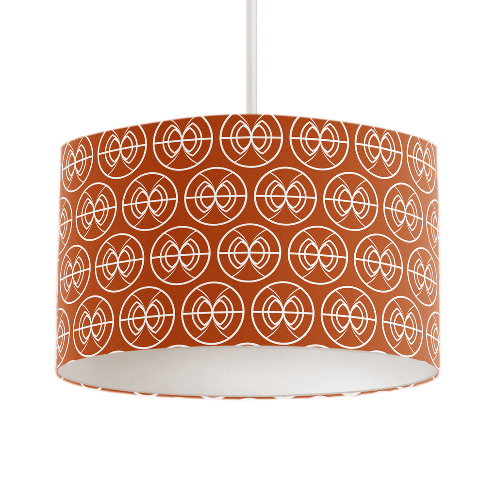 Orange and White Geometric Semi Circle Lampshade for Ceiling and Table Lamps