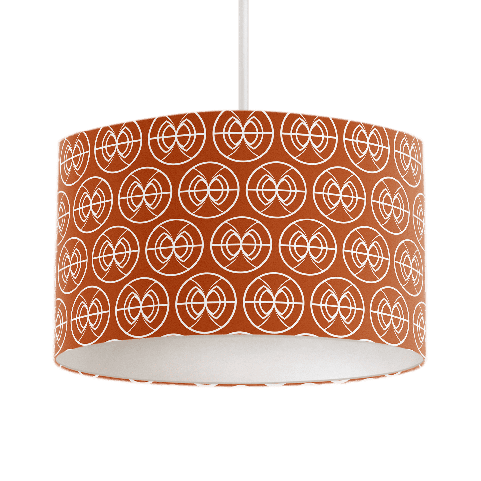 Orange and White Geometric Semi Circle Lampshade for Ceiling and Table Lamps