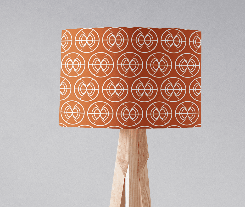 Orange and White Geometric Semi Circle Lampshade for Ceiling and Table Lamps