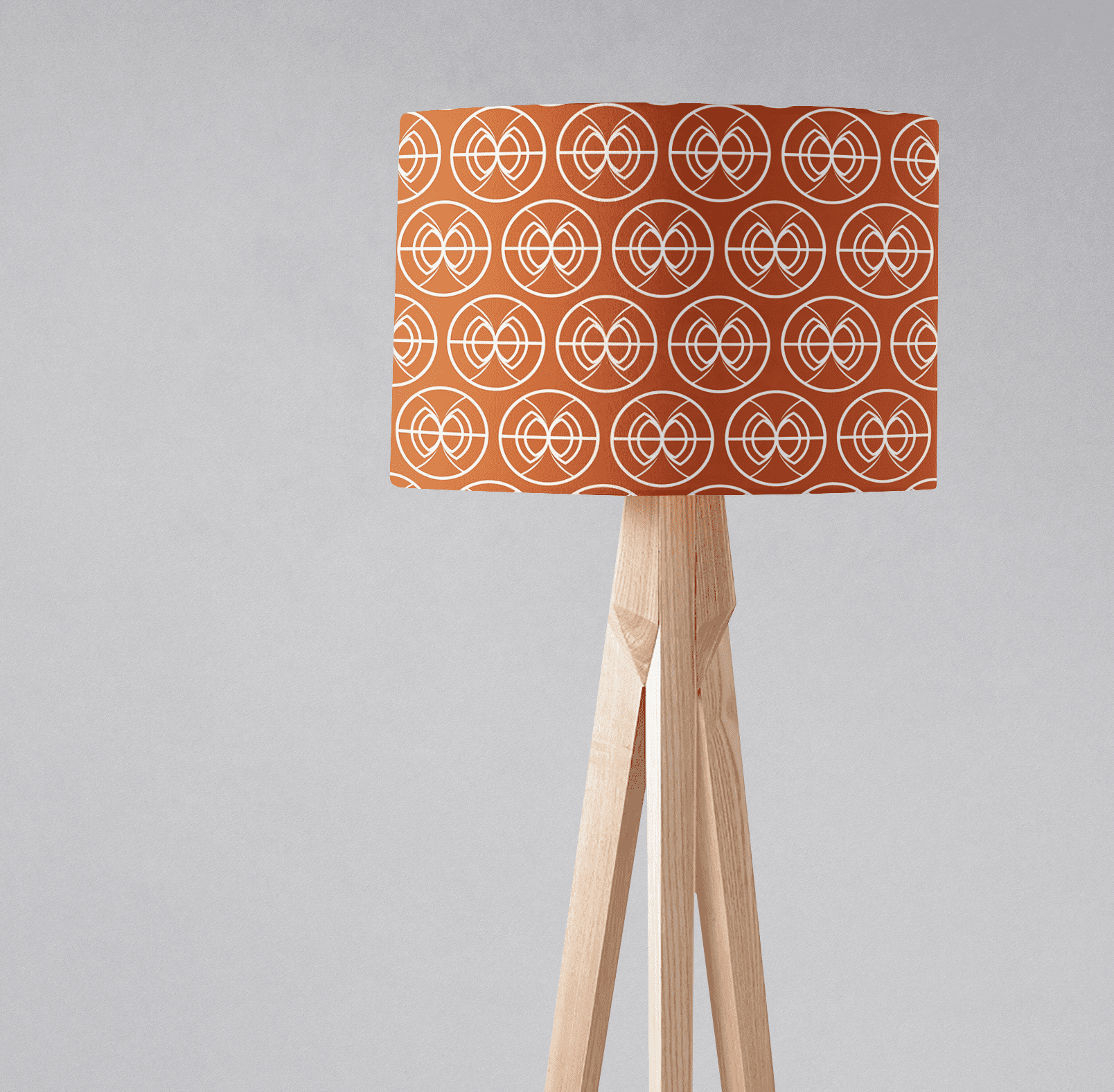 Orange and White Geometric Semi Circle Lampshade for Ceiling and Table Lamps