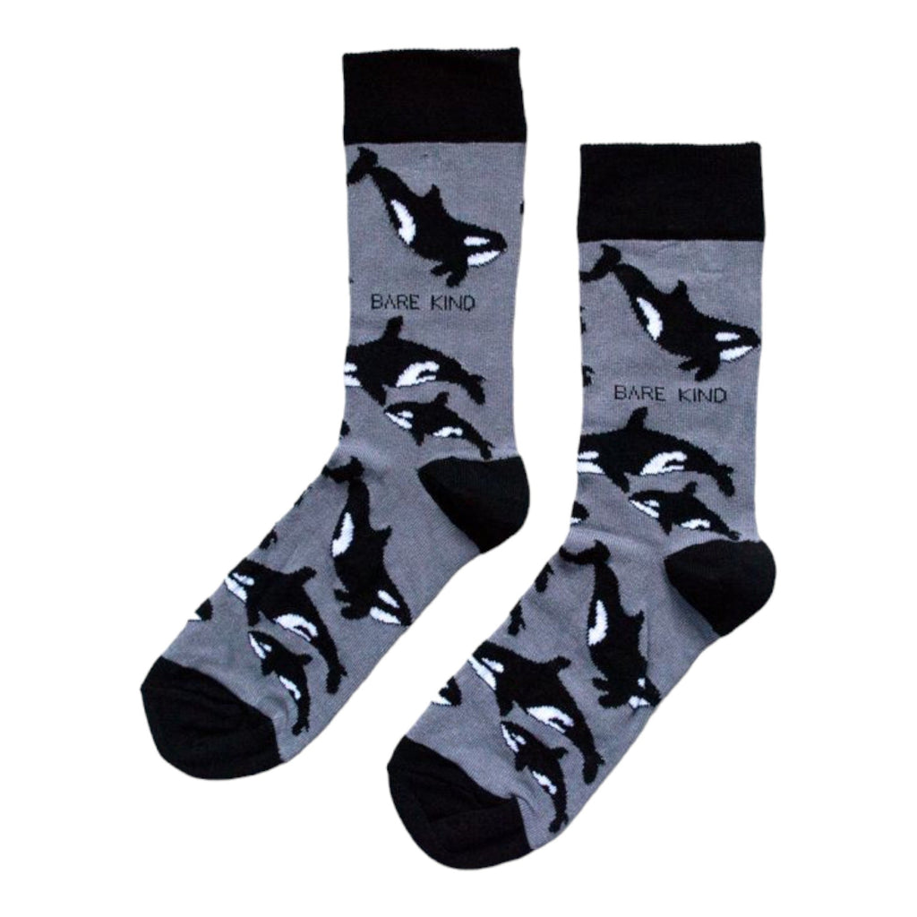 Save the Orcas Bamboo Socks in Grey