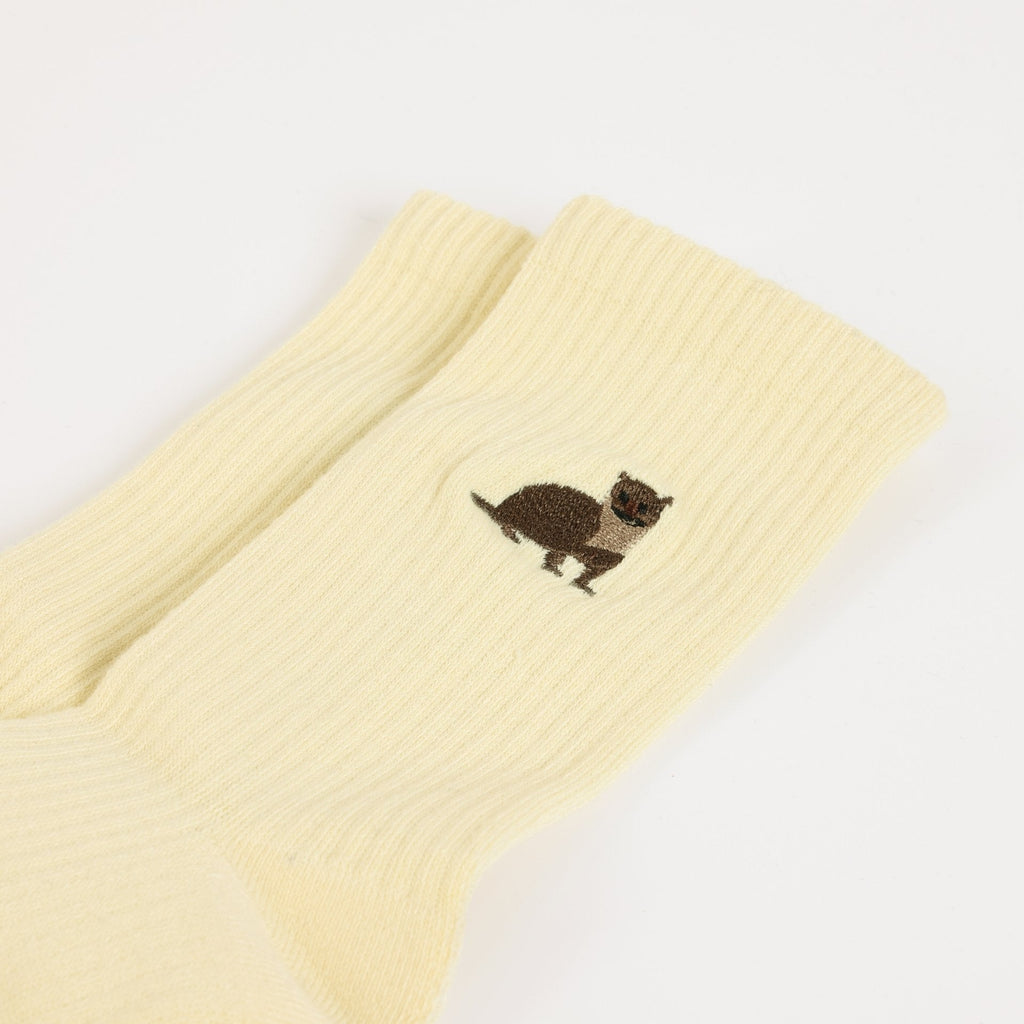 Save the Otter Ribbed Bamboo Socks in Yellow