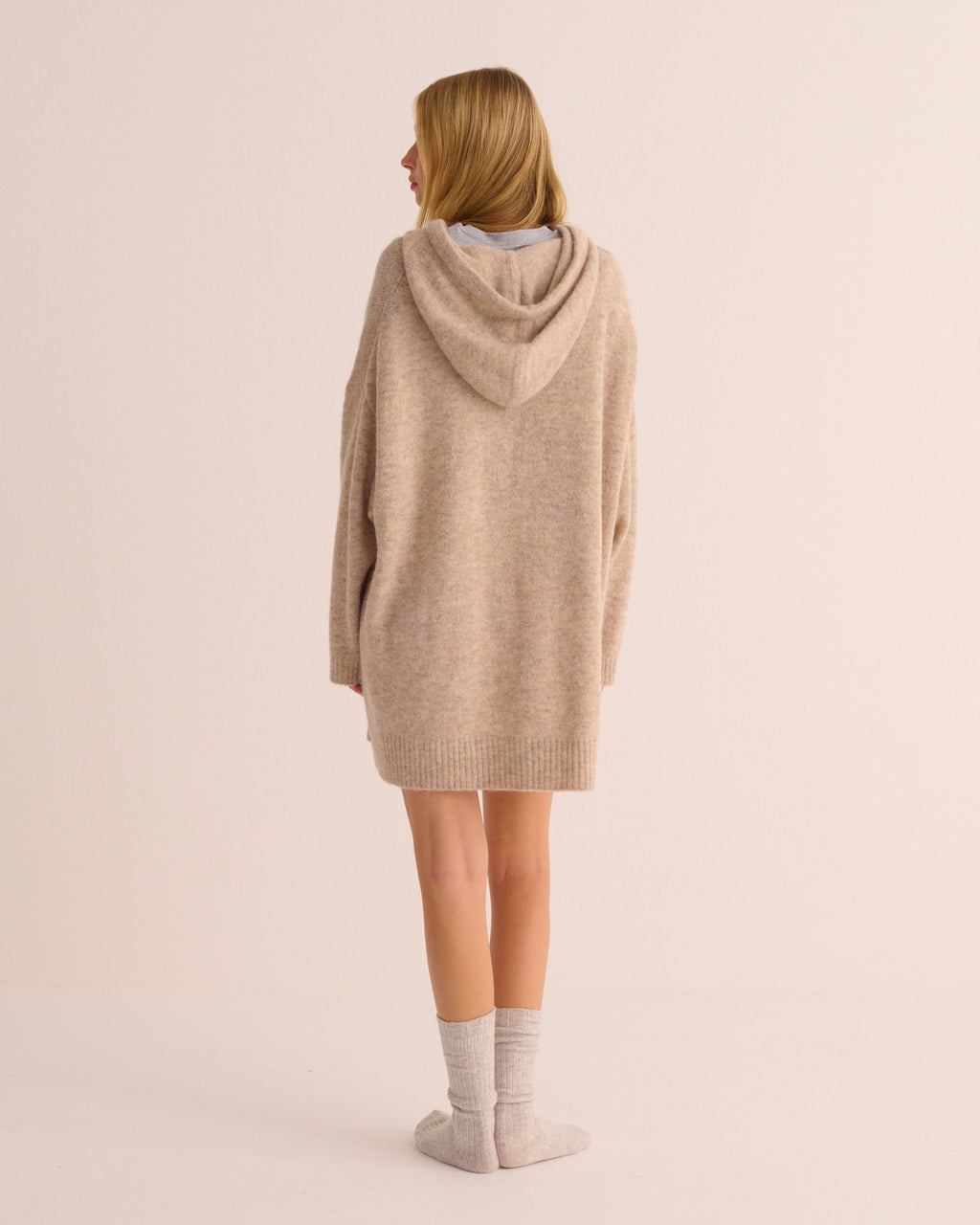 Oatmeal Alpaca Longline Jumper Dress