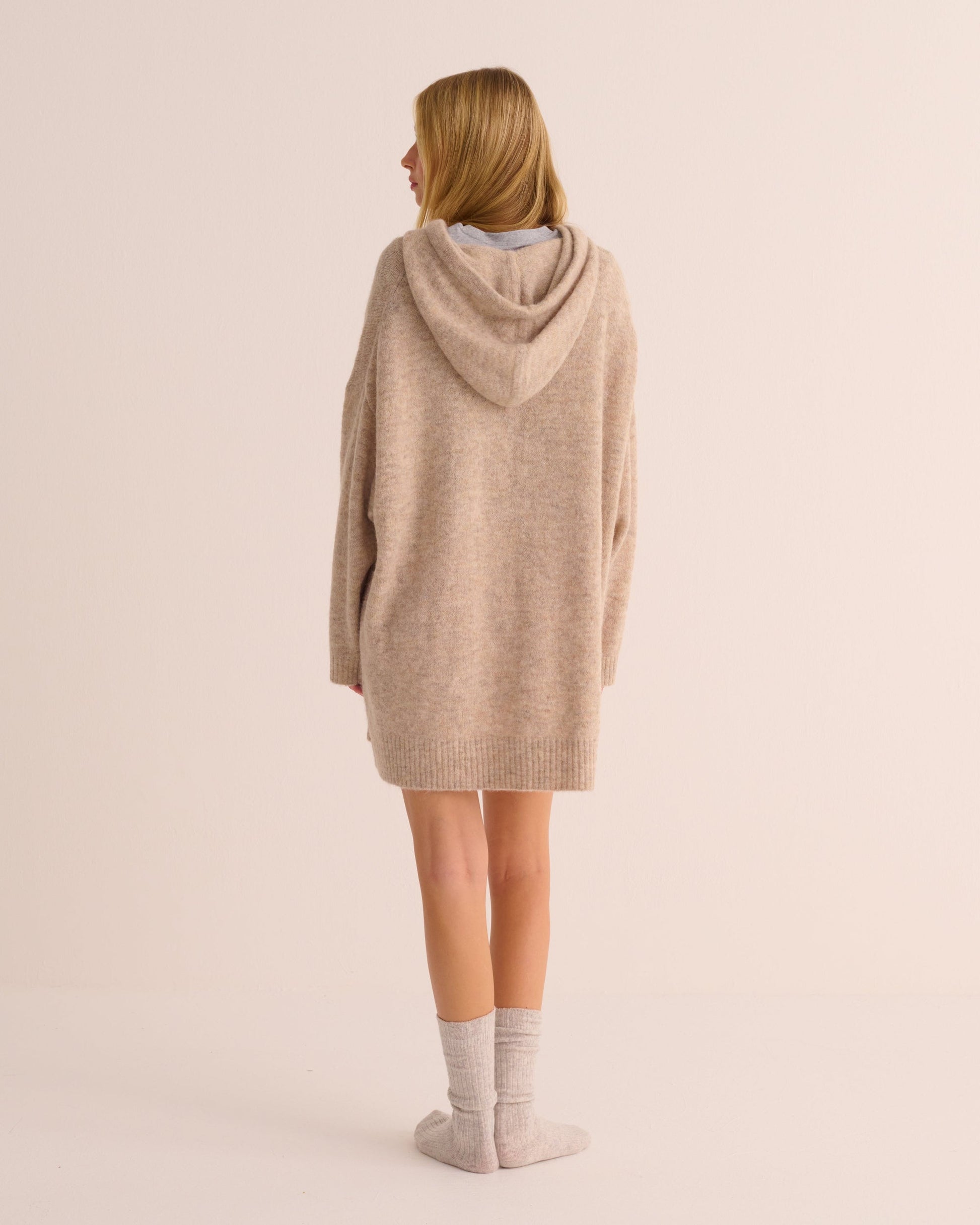 Oatmeal Alpaca Longline Jumper Dress
