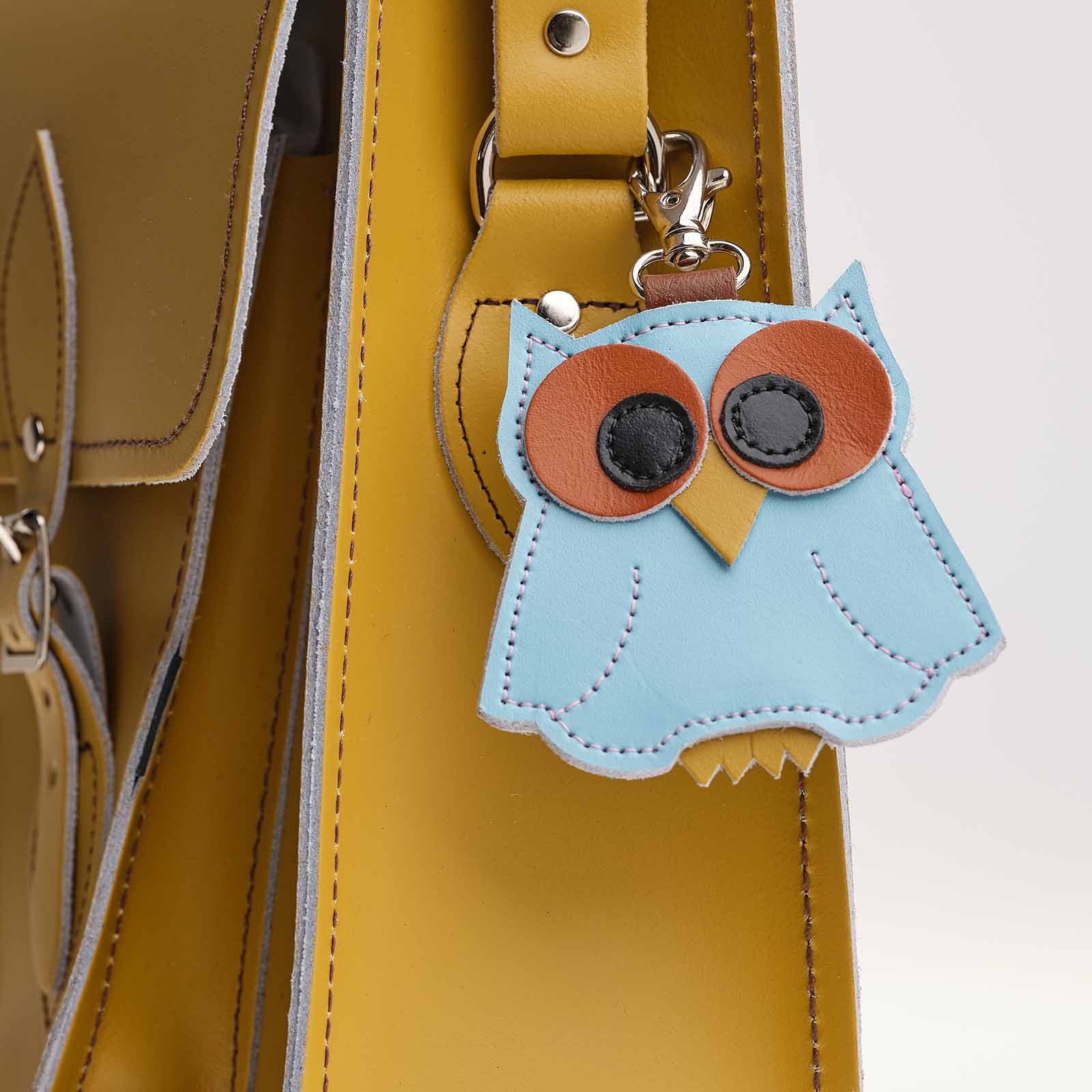 Owl Bag Charm in Limpet Shell Blue