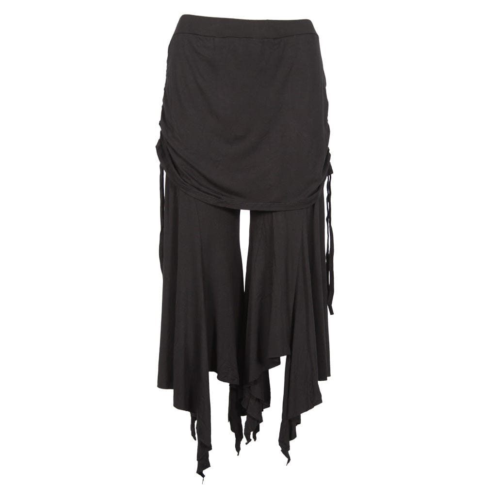 Olive Green Culotte Trousers with Pointed Hem