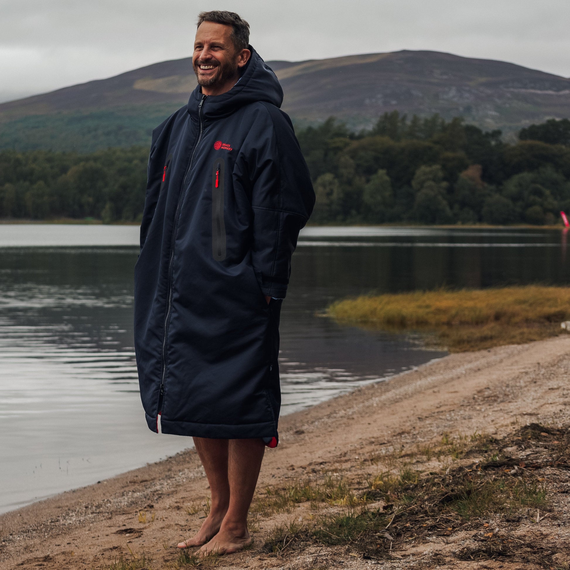 Unisex Brass Monkey Dip Coat Navy